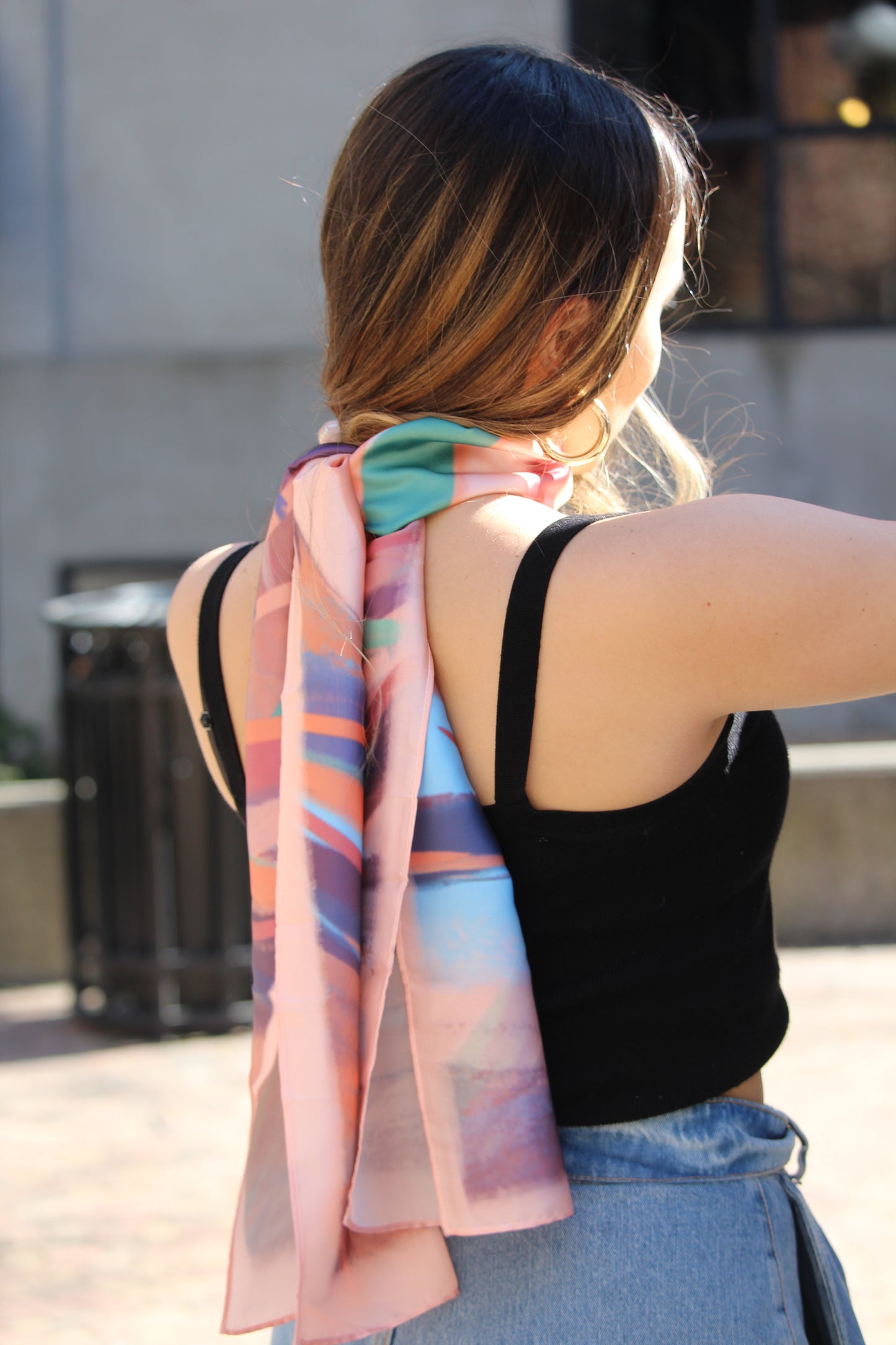 Silk Satin Scarf Alas de Zafiro