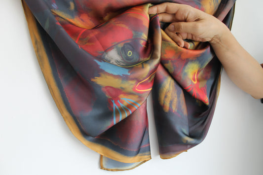 Silk Satin Scarf Oropéndola