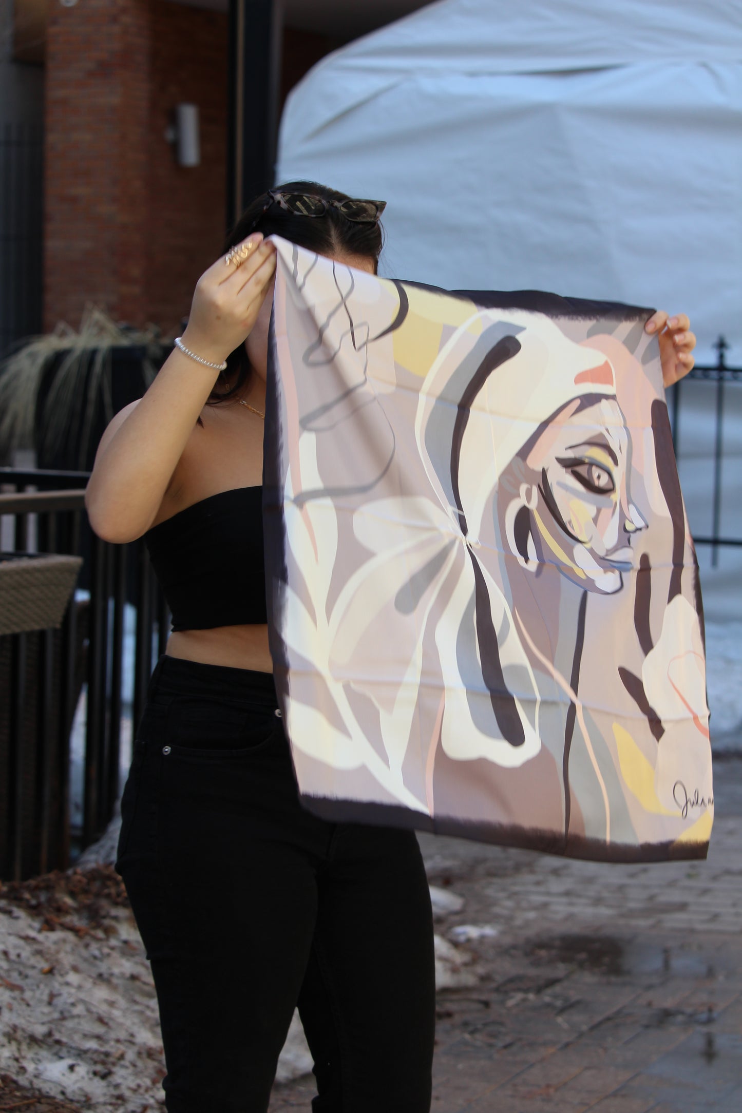 Silk Satin Scarf  Carry Art Everywhere You Go With Orchid