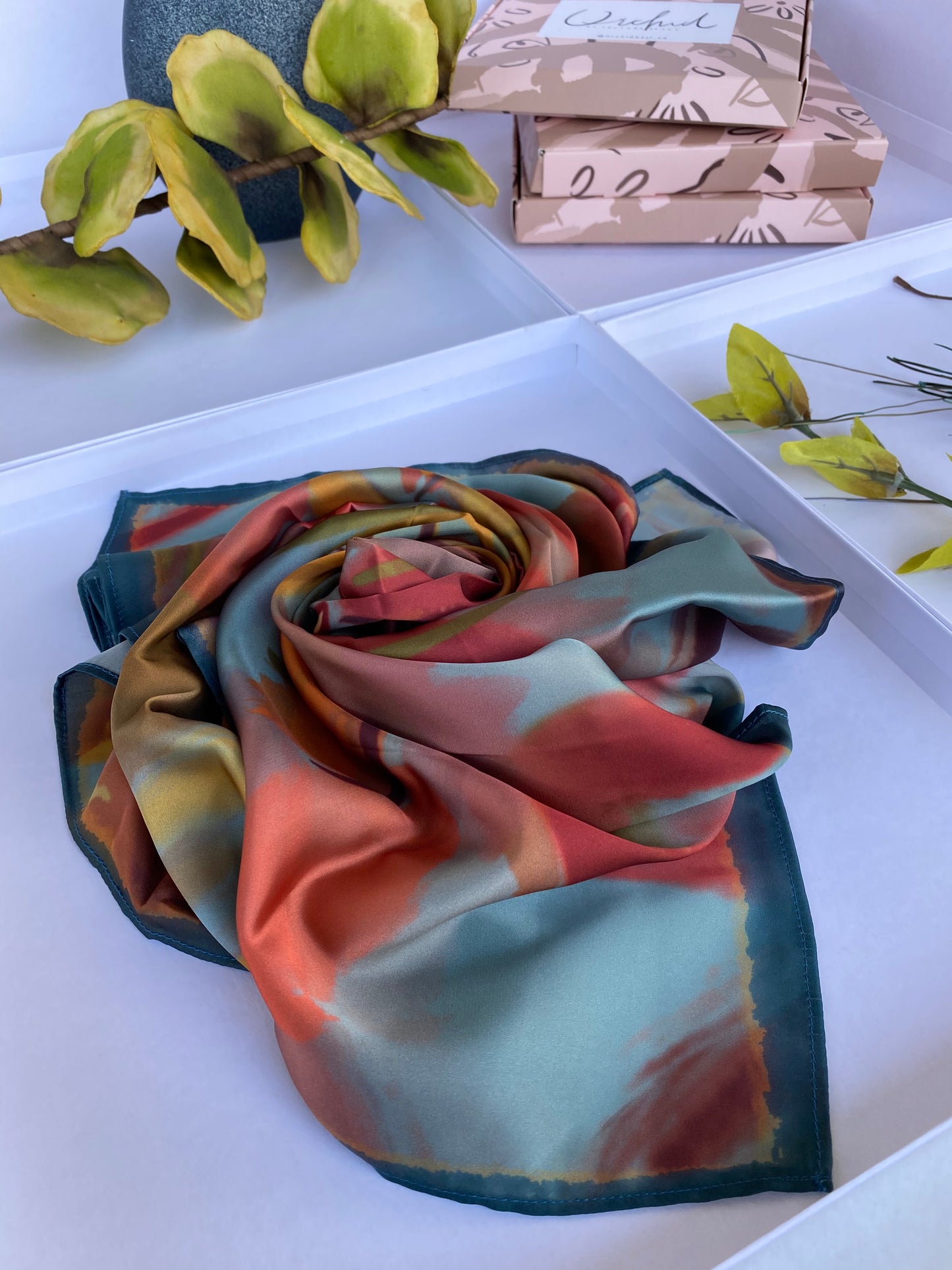 Silk Satin Scarf Agamia