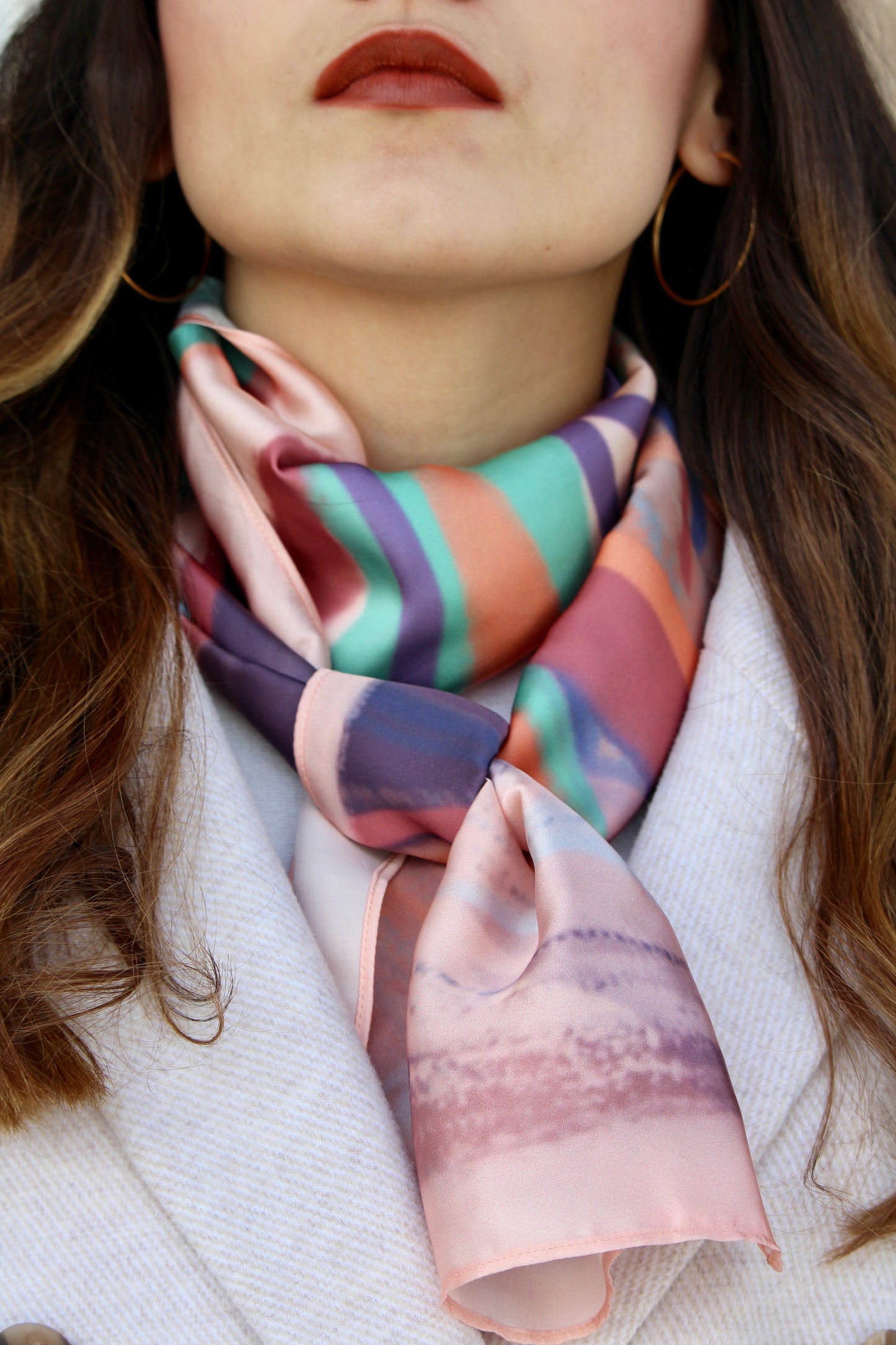 Silk Satin Scarf Alas de Zafiro