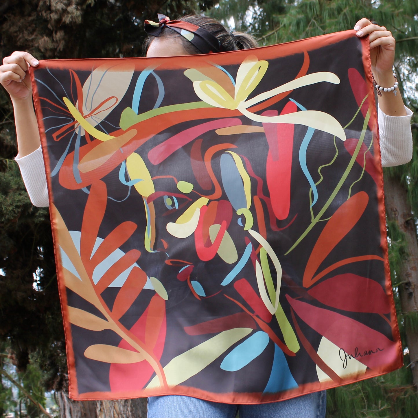 Silk Satin Scarf Chilacoa