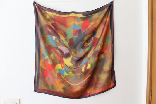 Silk Satin Scarf Cabeza de Rubí