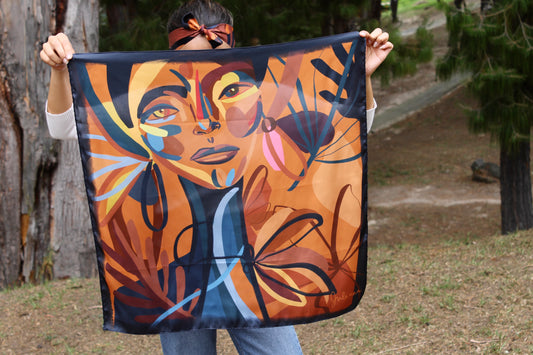 Silk Satin Scarf Jacana