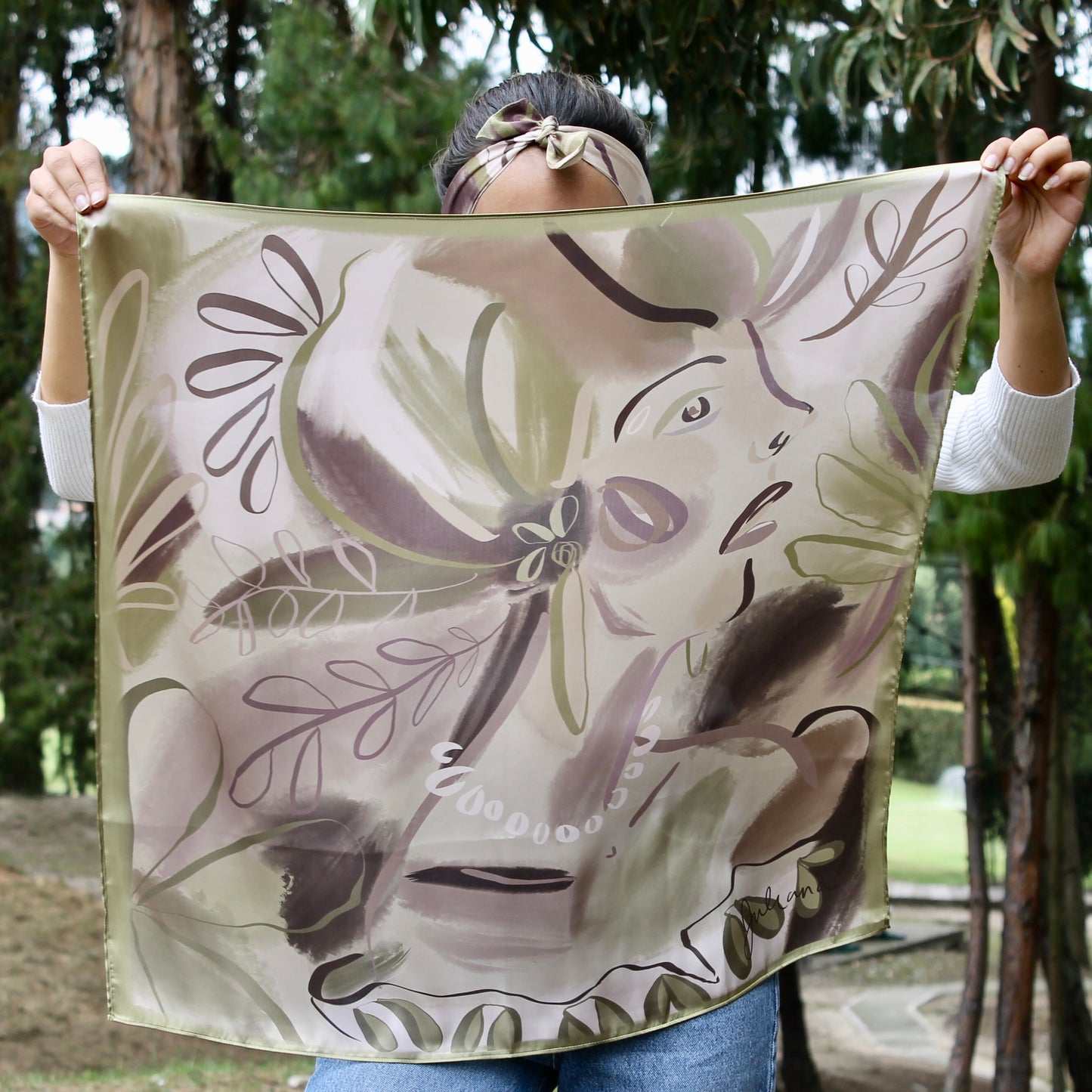 Silk Satin Scarf Elaenia