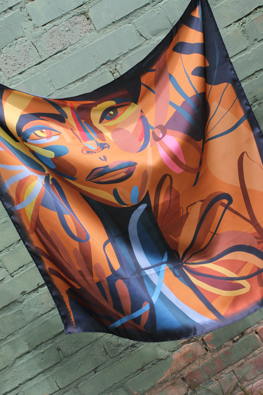 Silk Satin Scarf Jacana